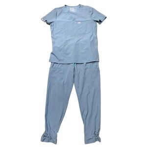 Figs Samuer High Waisted Jogger Scrub Pants Catarina One Pocket Top Set Sz S